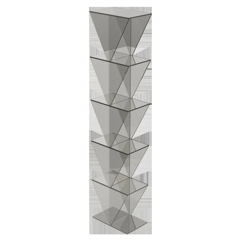 

Light luxury bay window bookcase household living room acrylic storage cabinet bedroom shelf book