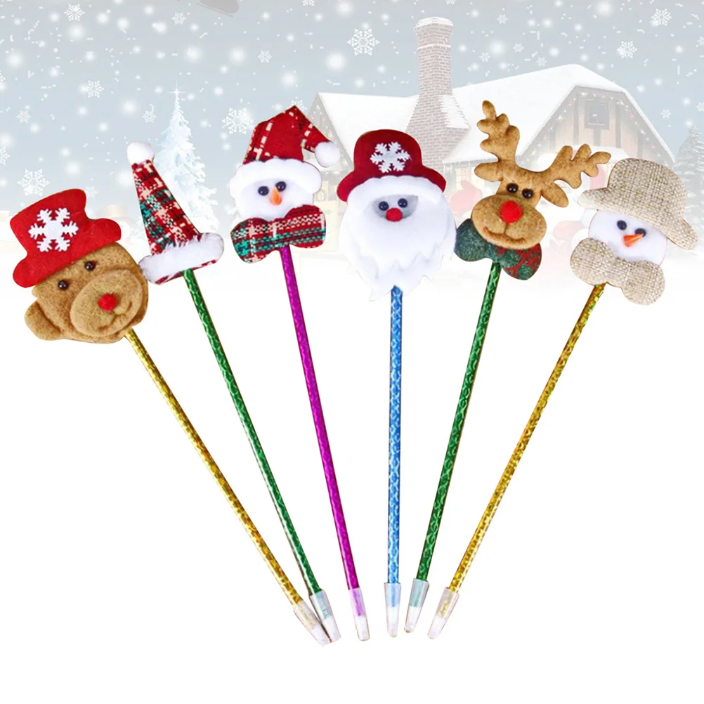

12 шт. шариковые ручки с рождественской тематикой, милый мультяшный дизайн, гладкие чернила для праздничного подарка, офиса, школы
