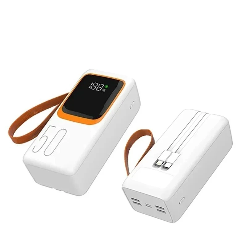 For IPhone Xiaomi 50000mAh Large Capacity Power Bank Fast Charging Powerful Powerbank Built in Cables External Spare Battery