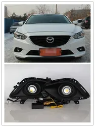 LED Fog Lights Assembly For Mazda 6 Atenza   2013  2014 2015 2016 Front Bumper Fog lamp Replacement Angel Eye Daylight DRL Kit