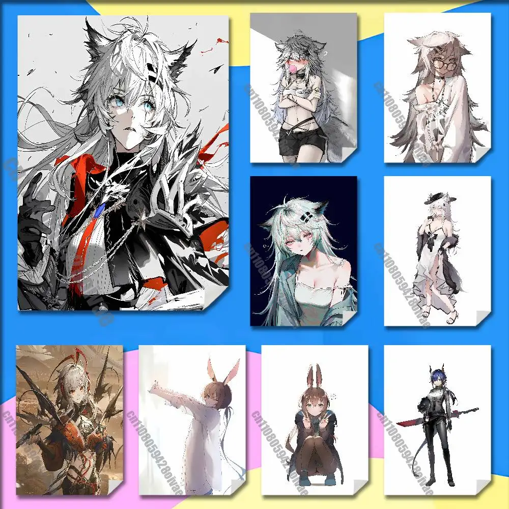 

A-Arknights Lappland Exusiai Poster Wall Murals For Home 21x30cm Self-adhesive Decoration Sticker Playbill Cover