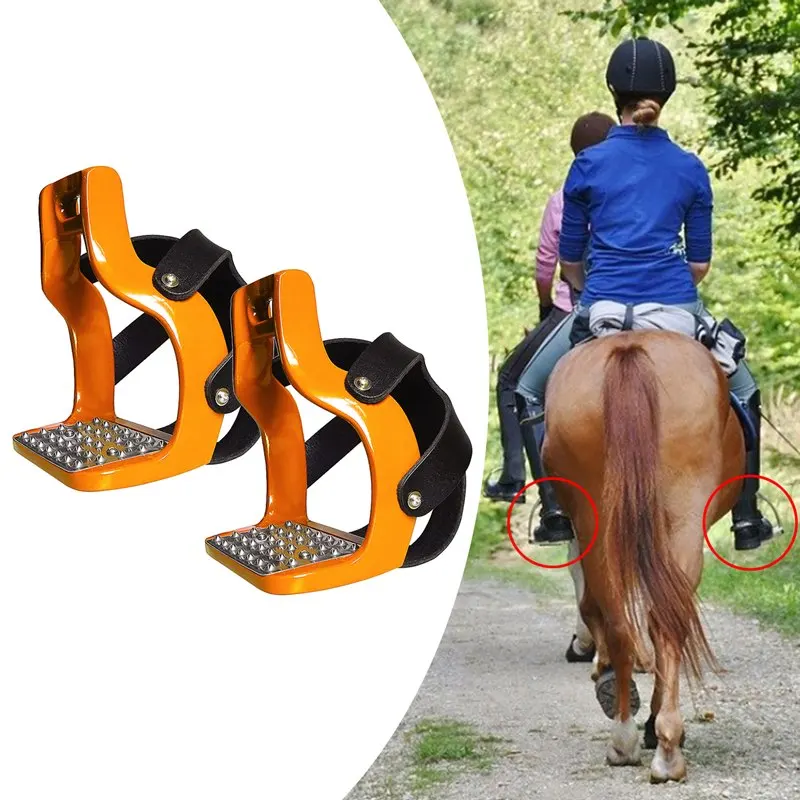 Safety Flexible Anti-Slip Stainless Steel Riding Equipment Saddle Pedals Horse Stirrups with Net Cover