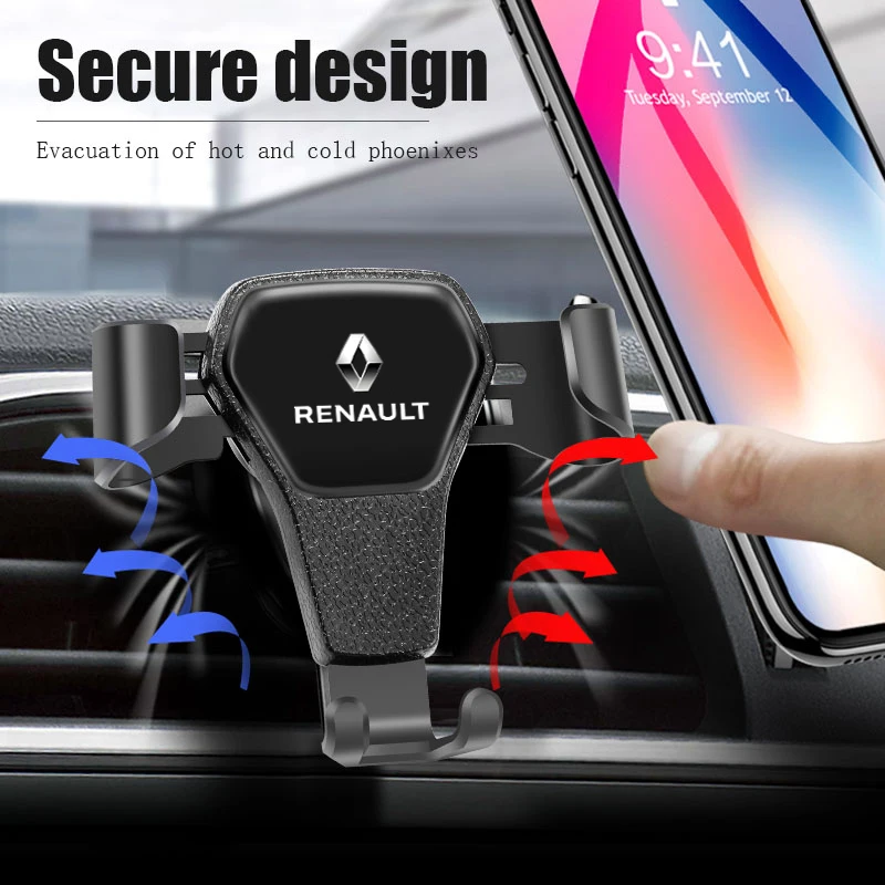 Car Accessories Gravity Phone Holder Air Vent GPS Stand For Renault RS Captur Megane Clio Arkana Line Koleos Kwid Duster Kadjar