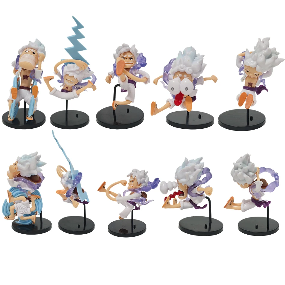 One Piece Luffy Nika Gear 5 Anime Action Figures Chopper Shanks Toys Sun God Luffy PVC Model Desktop Ornament Collection Toy view 3