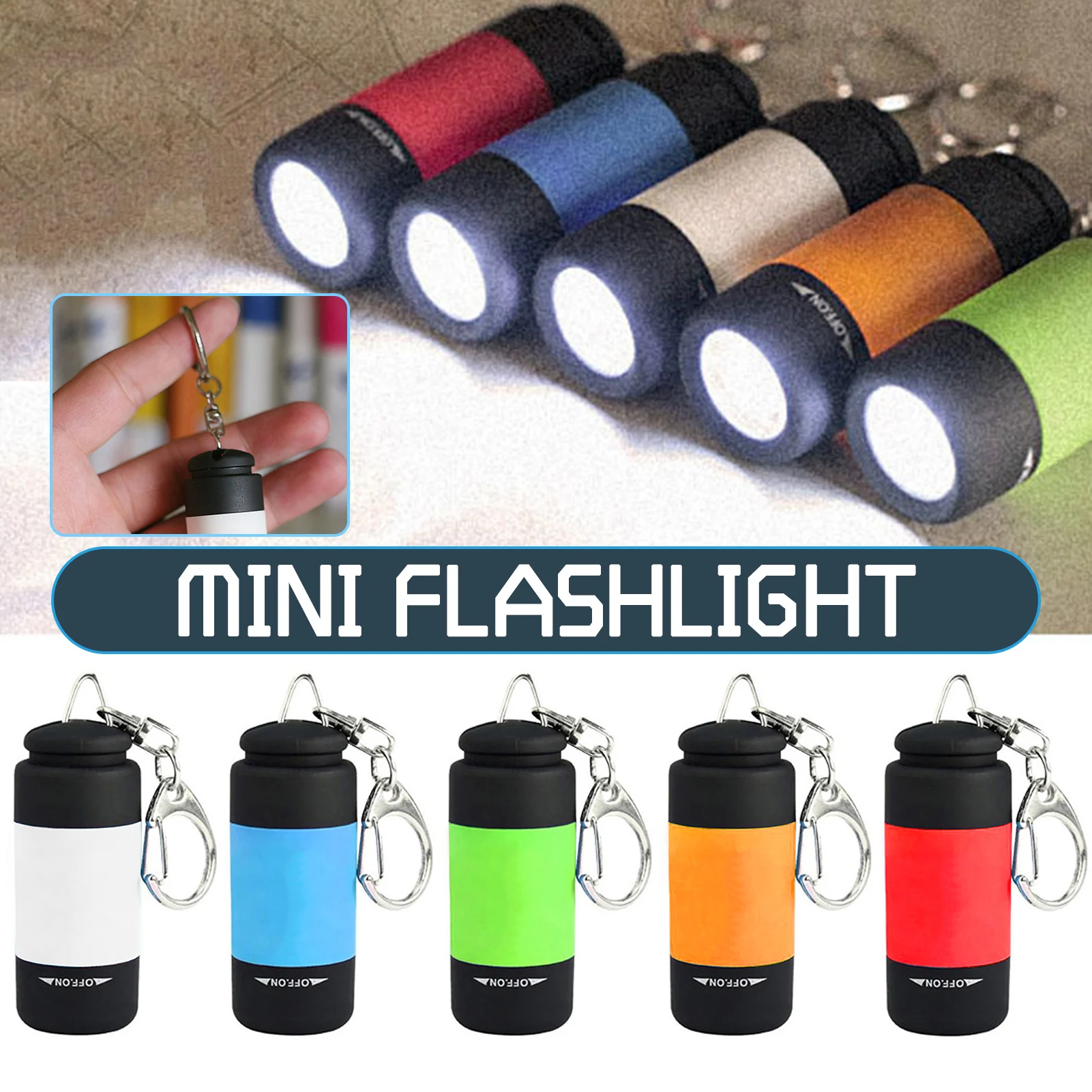 LED Flashlight With Keychain Multi-Uses Emergency Flashlight For Hiking Walking