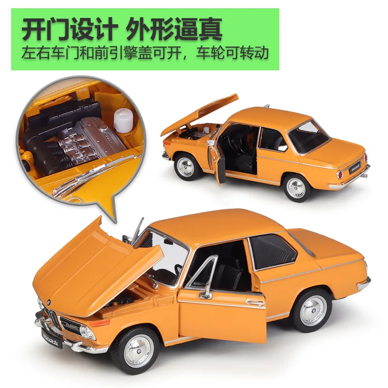 WELLY 1:24 BMW BMW BMW 2002Ti Simulation Alloy Car Finished Model Toys Collection Decoration For Children Festival Funny Gifts