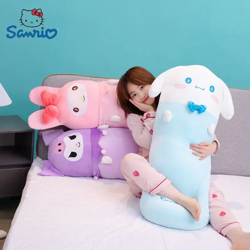 

Sanrio Cylindrical Long Pillow Cinnamoroll My Melody Lovely Soft Plush Bed With Cylindrical Pillow Children's Soothing Toy Gift