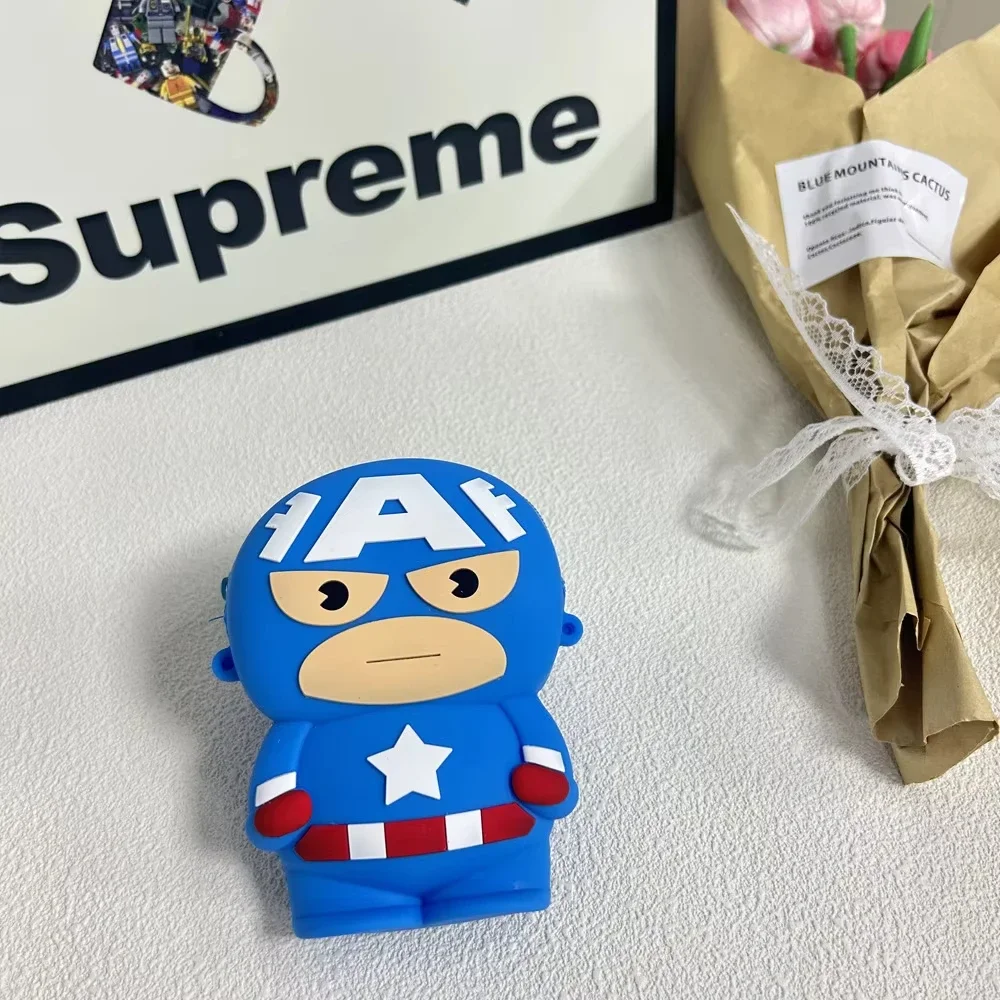 Marvel Spiderman Coin Purse Anime Figures Iron Man Captain America Wallet Childrens Silicone Bag Adjustable Strap Crossbody Bag view 4