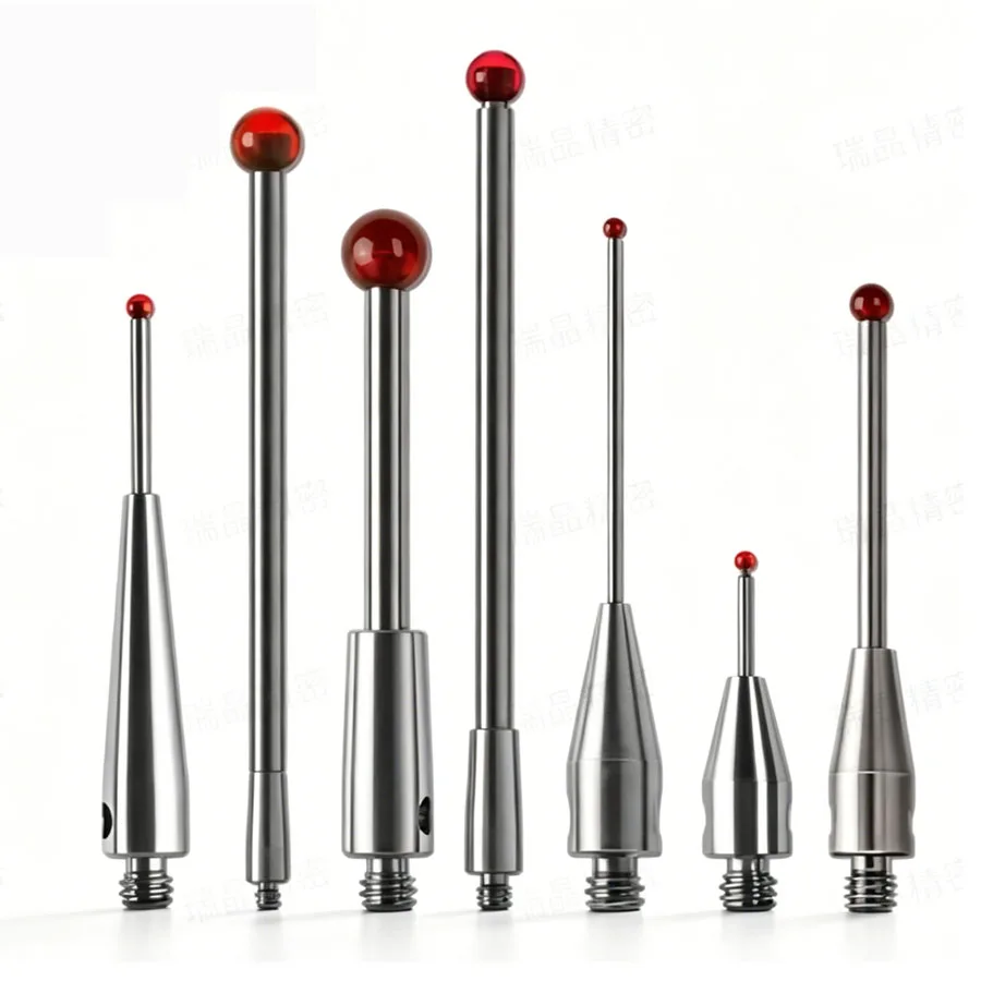 CMM Ruby Ball Stylus, 3D Coordinate Measuring Probe, M2 M3 Thread, Ø0.5mm Ruby Ball Tip