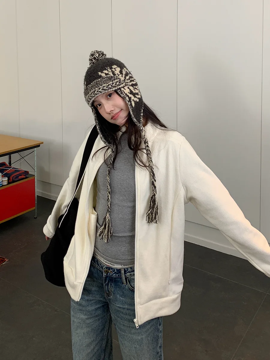 Sweat-shirt polaire sans chapeau pour femme, léger, amincissant, style Boho, vacances, voyage, confort, Mode Sudadera, abricot, fille, été