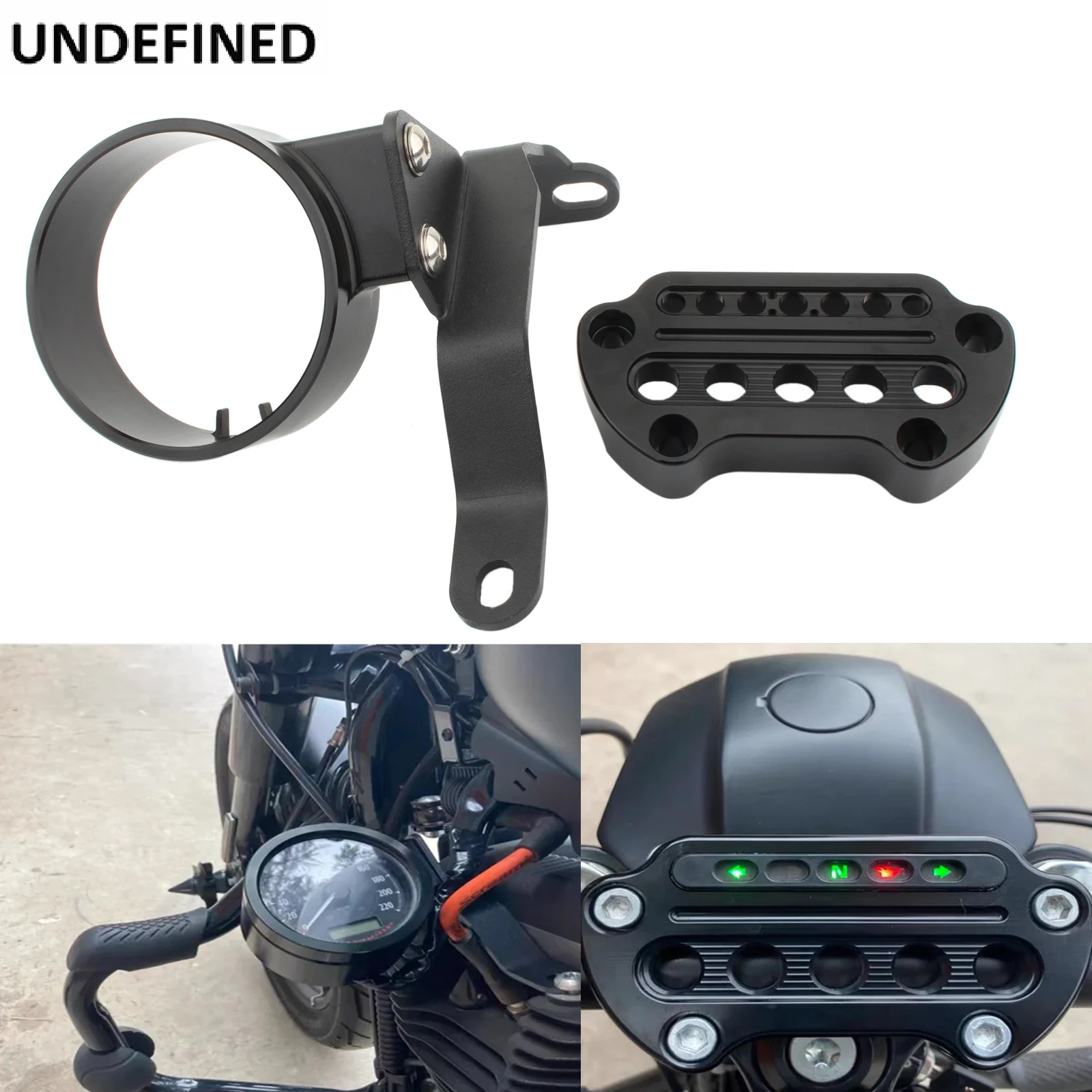 For Harley Sportster 883 XL 2004-2020 Instrument Speedometer Bracket Housing Side Relocation Cover Top Clamp Bar Riser Mount