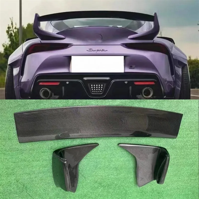 

For Toyota Supra A90 A91 Real Carbon Fiber Tail Wing Wing Rear Trunk Lip Car Accessories Refit Decoration Spoiler Kit