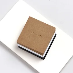 50PCS 6.4X6.4CM White Black Brown Ring Cards For Small Business Display Cardboard Jewelry Holder DIY Packaging Supply Wholesale