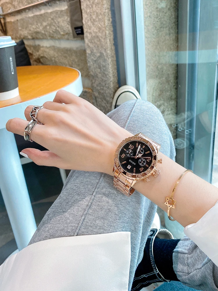 Nuovo orologio di fascia alta da donna, temperamento semplice, quadrante grande, stile neutro, orologio da donna alla moda e suggestivo, regalo femminile