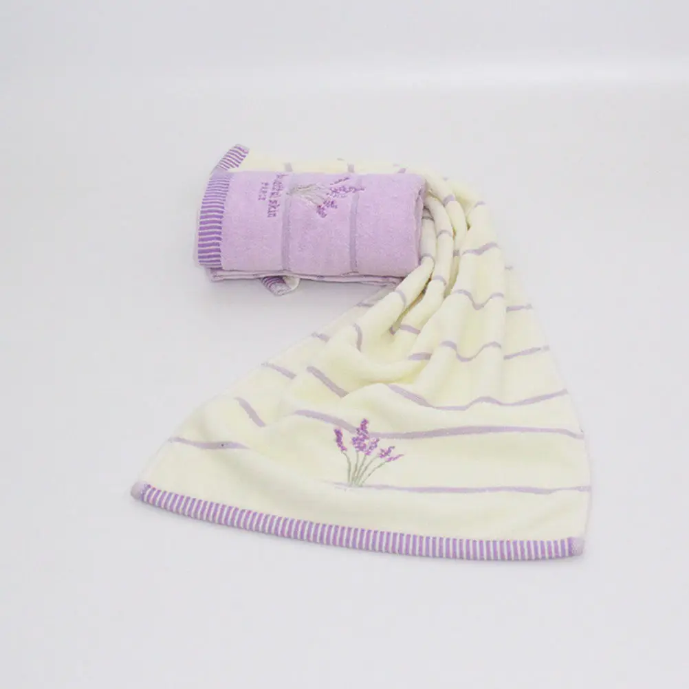 Soft Luxury Lavender Cotton Bath Towel Superior Absorption Fast Drying Eco Friendly for Barbers Hotels and Household