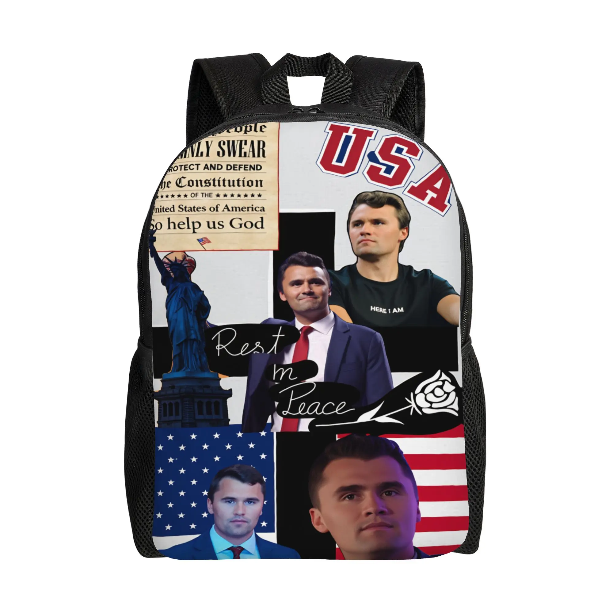 Rest in Peace Charlie Kirk Legends Backpack  Travel Backpacks Youth Designer Durable High School Bags Modern Rucksack