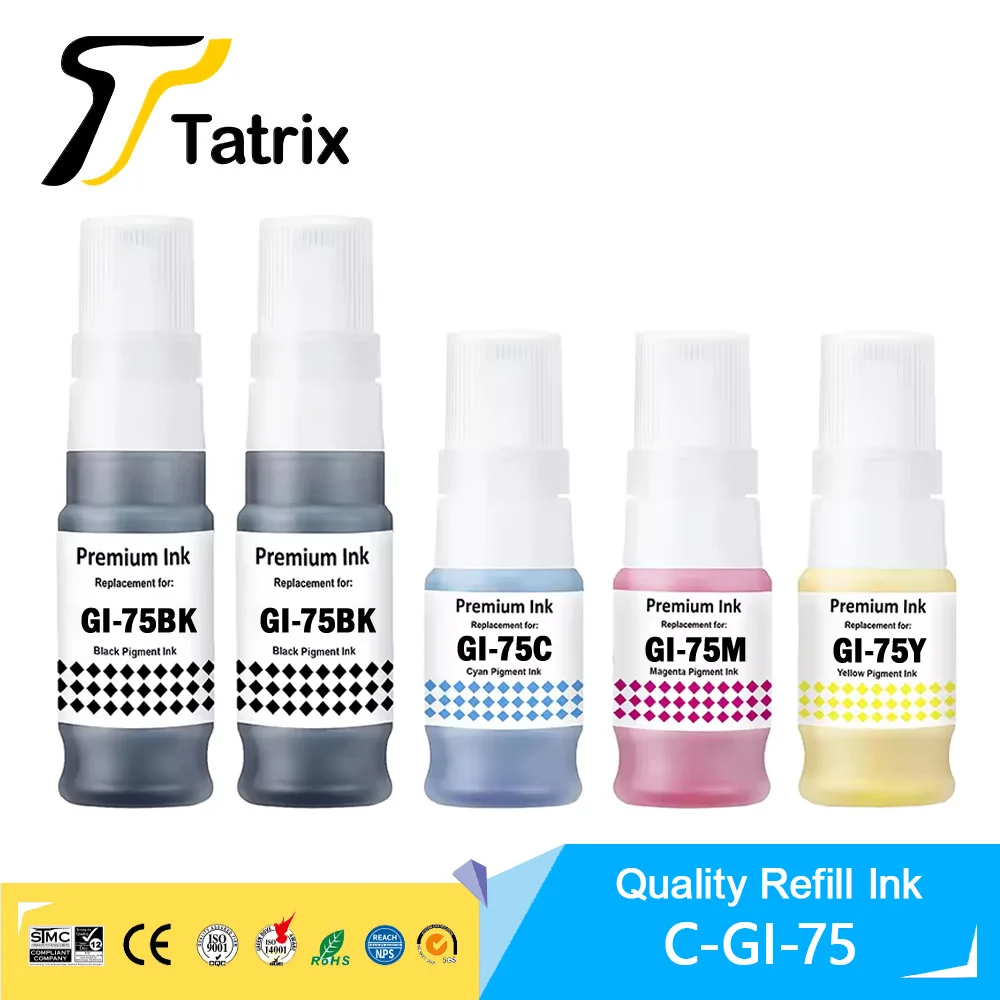 Tatrix gi 75 gi75 GI-75 Premium-Tinten kompatible Farb-Nachfüll farbe auf Wasserbasis für Canon maxify gx1070 gx2070 Drucker