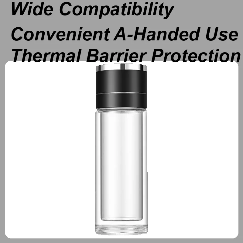 

350ml/430ml Water Bottle Quick Opening Double Layer Tea Water Cup Business Style Coffee Mug For Travel Car Home