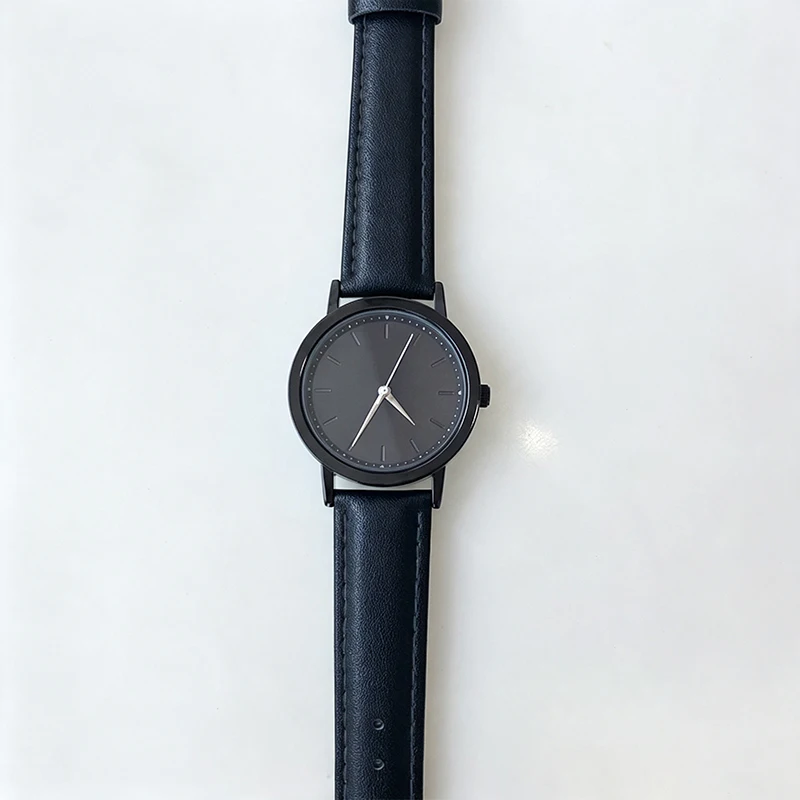 Minimalist Three Hands Quartz Watch For Men Students Leather Strap 3ATM Waterproof Casual Analog Wristwatch Daily Gift For Teen