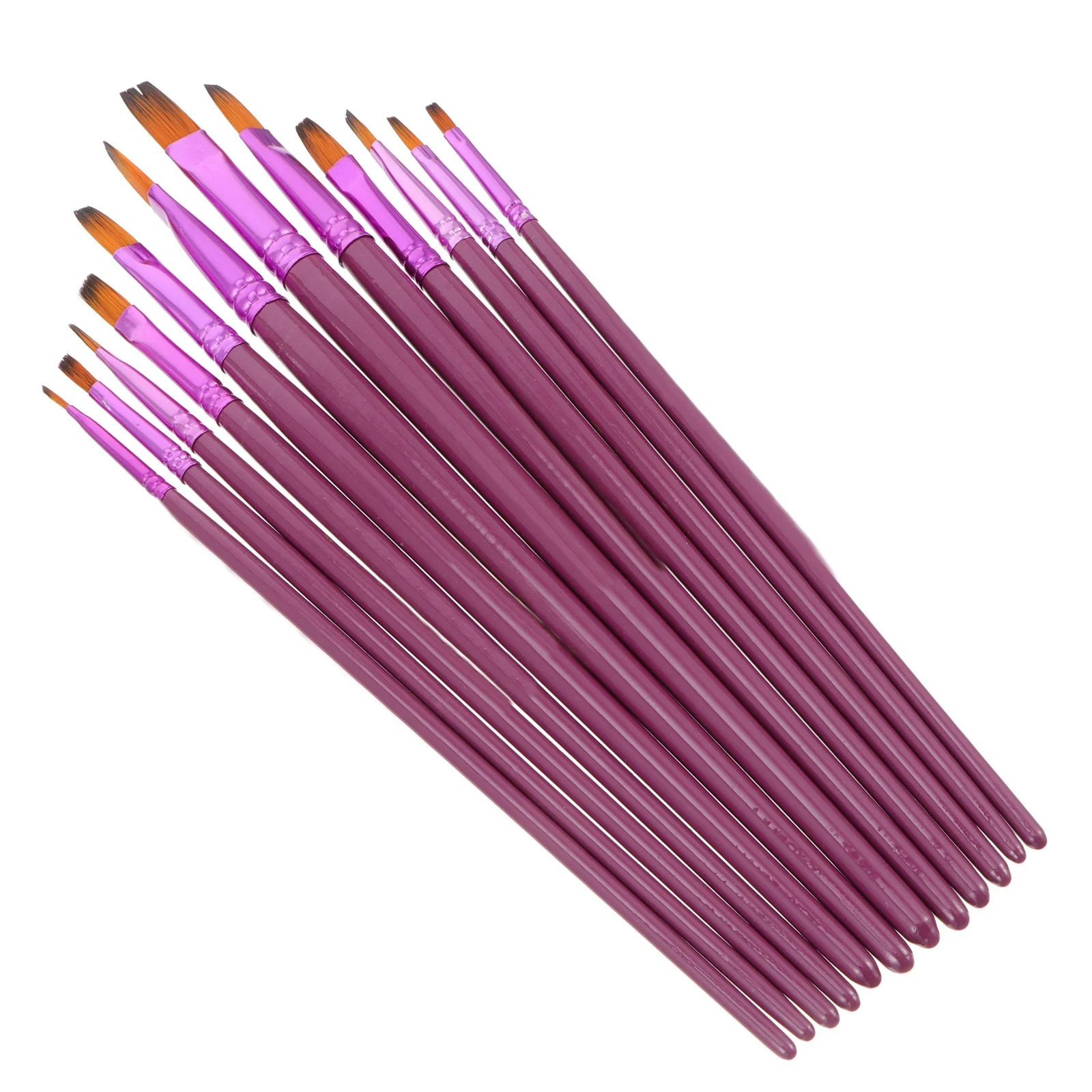 

12pcs Watercolor Brush Set Kids Wooden Handle Painting Brushes Art Supplies Craft Drawing Kit Flat Head Hair Brush