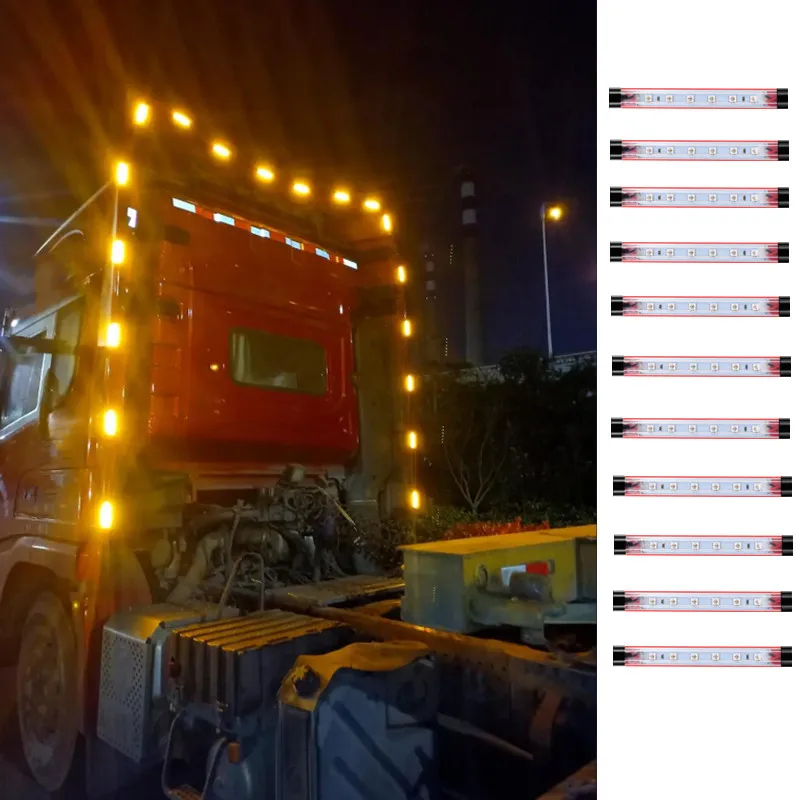 24V LED Flashing Truck Ambient Light Roof Bumper Door Lamp Trailer Lorry Caravan Accessories Decoration For SCANIA Van Truck