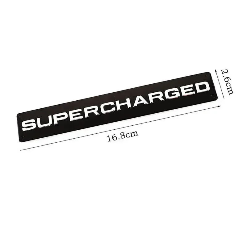 

1pc Silver/Black Aluminum SUPERCHARGED Logo Sticker Emblem Car Trunk Rear Sport Badge Car Accessories