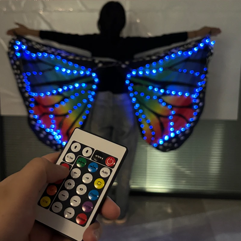 أجنحة فراشة LED للطفل LED فراشة عباءة فتاة ملابس الرقص متوهجة أجنحة الجنية تأثيري مرحلة الأداء زي #5