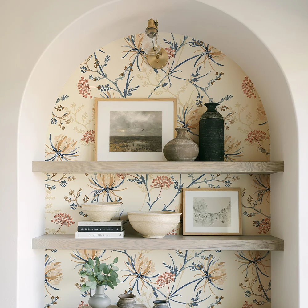 ورق حائط زهري ذاتي اللصق مقاوم للماء لتزيين المنزل ورق حائط قابل للإزالة ملصقات ورق حائط لخزانة الأثاث البلاستيكية