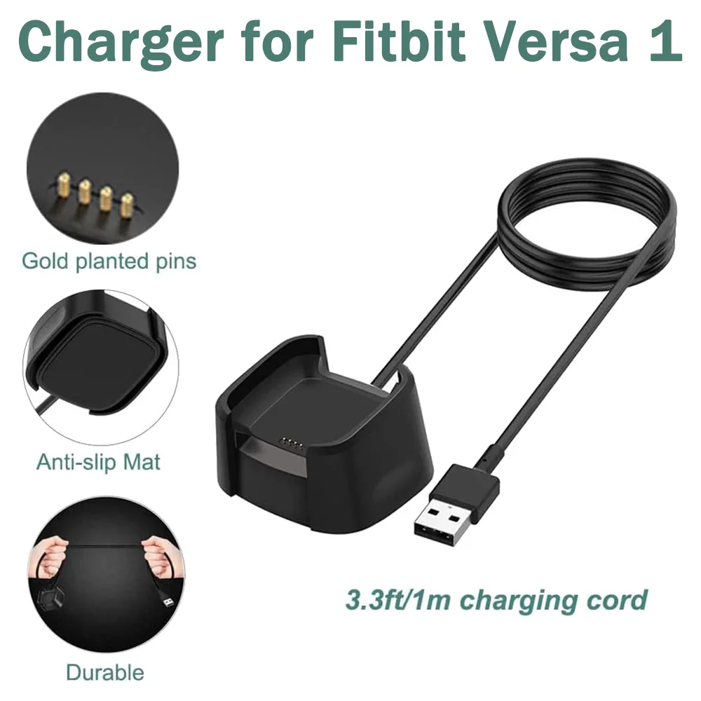 Charger for Fitbit Versa 1/Lite/SE Replacement Charging Dock Cable for Smartwatch (Not Available for Versa 2)