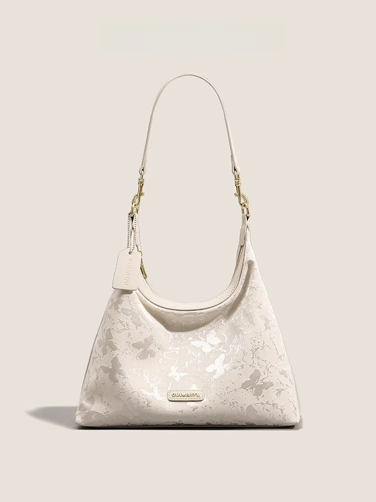 Bolsa de Ombro Clnoe Kenok Luxuosa para Mulheres, Estilo Europeu Fashion, Couro PU Macio, Cor Pura