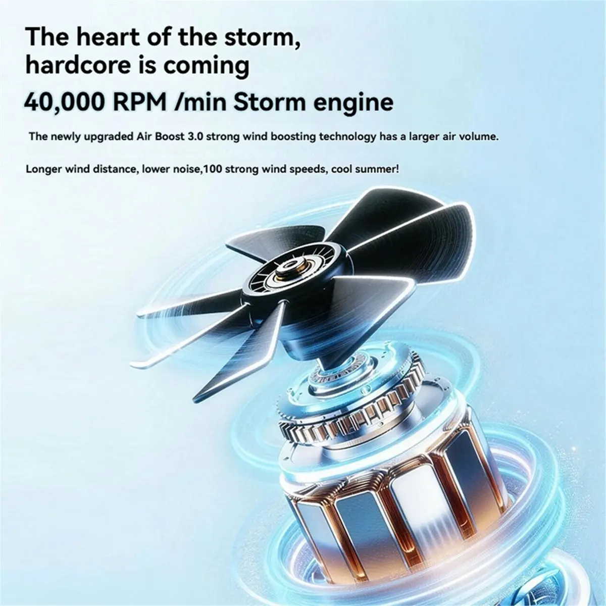 2026 NEW Portable Waist Fan 6000mAh High-Speed Neck Fan 100 Speeds 40000RPM Strong Airflow for Home/Outdoor Cooling A