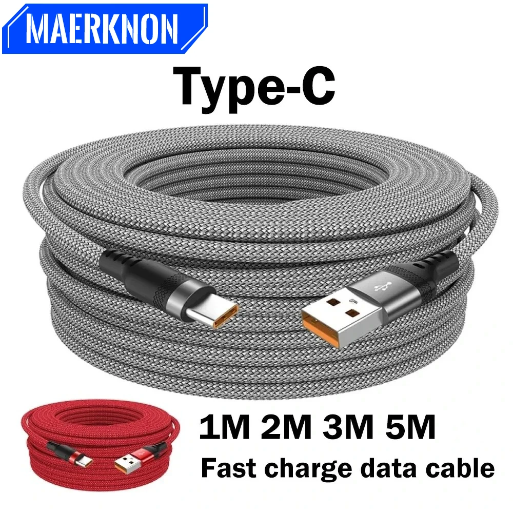 

6A USB A To PD Cable Fast Charge Data Cable 1m 2m 3m 5m Extension Charging Cable For Samsung Xiaomi Huawei Quick Charging Cable