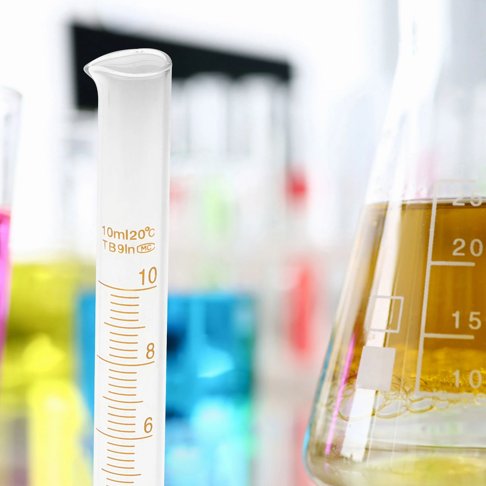 

3 Pcs Tools Experiment Kit Laboratory Beaker Conical Flask Bottle Measuring Cup with Scale Transparent Glass Cylinder Graduated