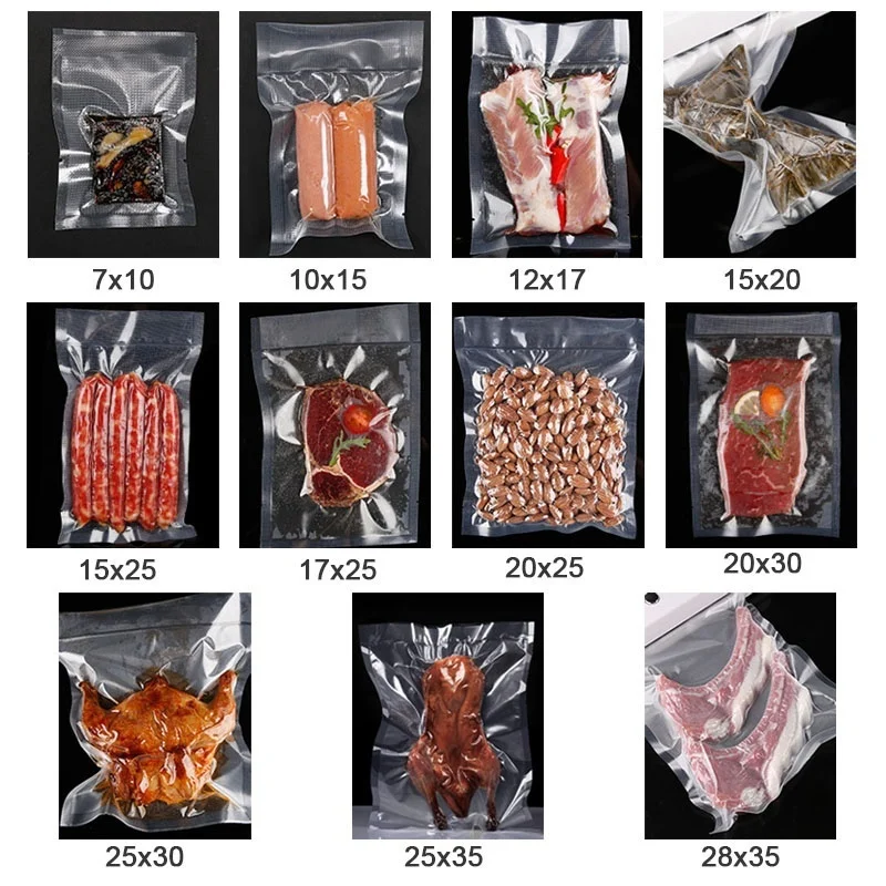 10/50PCS Kitchen Food Vacuum Sealer Bag for Food Vacuum Sealer Packing Machine Food Storage Bag