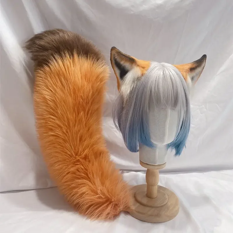 Custom Hand Made Anime Cat Wolf Ears Headband Cosplay Ear Tails Prop Women Girl Masquerade Party Headwear Hair Accessories