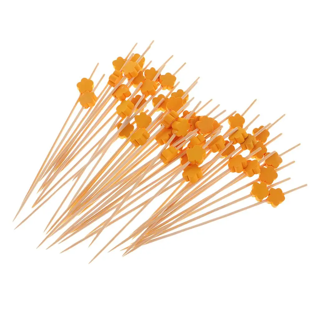 100x الخيزران كوكتيل العصي النمام المسواك ساندويتش الفاكهة كب كيك يختار 12 سنتيمتر #4