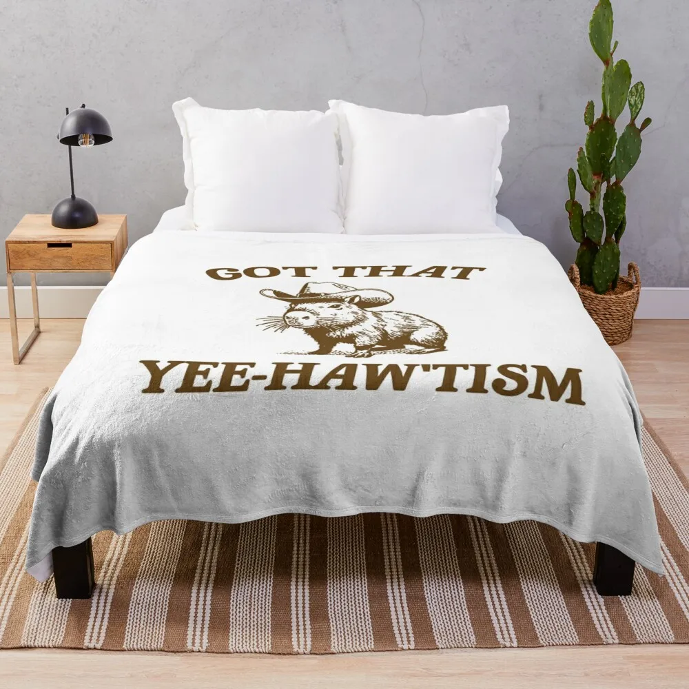 

Got That Yee Haw 'Tism Vintage Style Shirt, Retro Cartoon T Shirt, Weird T Shirt, Meme T Cabybara Throw Blanket Soft Blankets