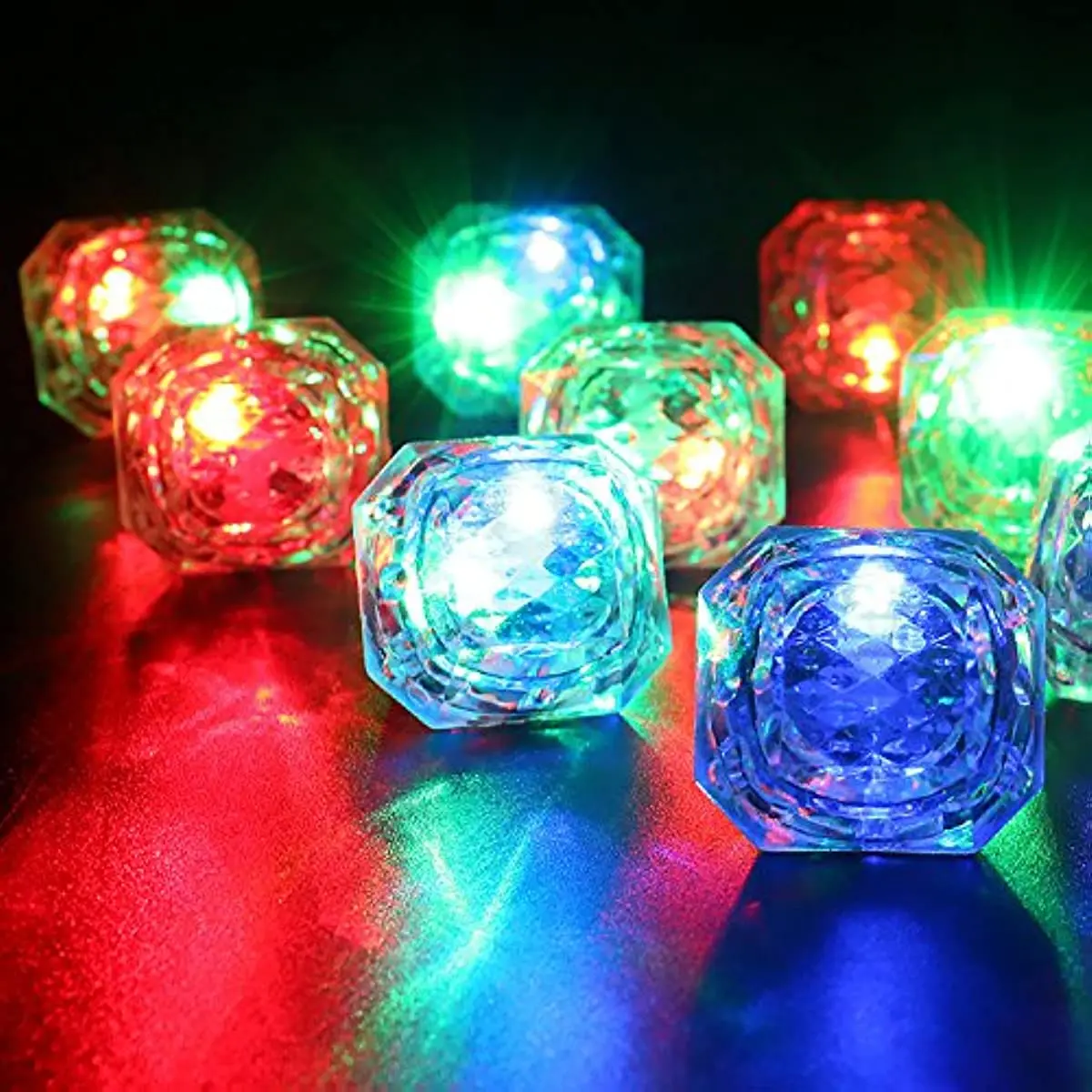 

12pcs LED Light up Rings Toys White Led Bumpy Rings Glow In The Dark Diamond Ring Toys for Birthday Bridal Shower Party Favors