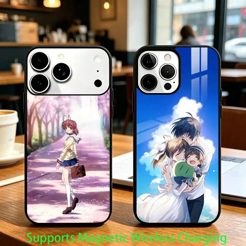 

Anime Romance C-CLANNAD Phone Case For iPhone17,16,15,14,13,12,11 Plus,Pro Allows magnetic wireless charging