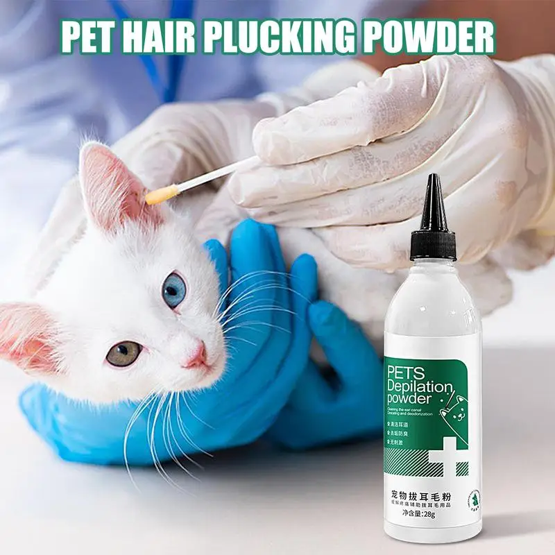 Dog Ear Powder Dog Ear Plucking Powder Painless Hair Removal Powder Dog Ear Solution Ear Plucking Powder Treats Infected Dog Ear