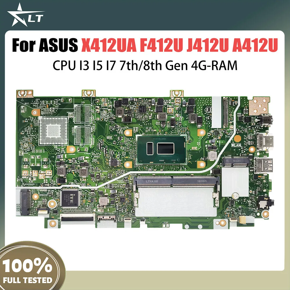 

X412UA Laptop Motherboard For Asus Vivobook F412U J412U A412U X412UB X412UF Notebook Mainboard CPU i3 i5 i7 7th 8th Gen 4G RAM