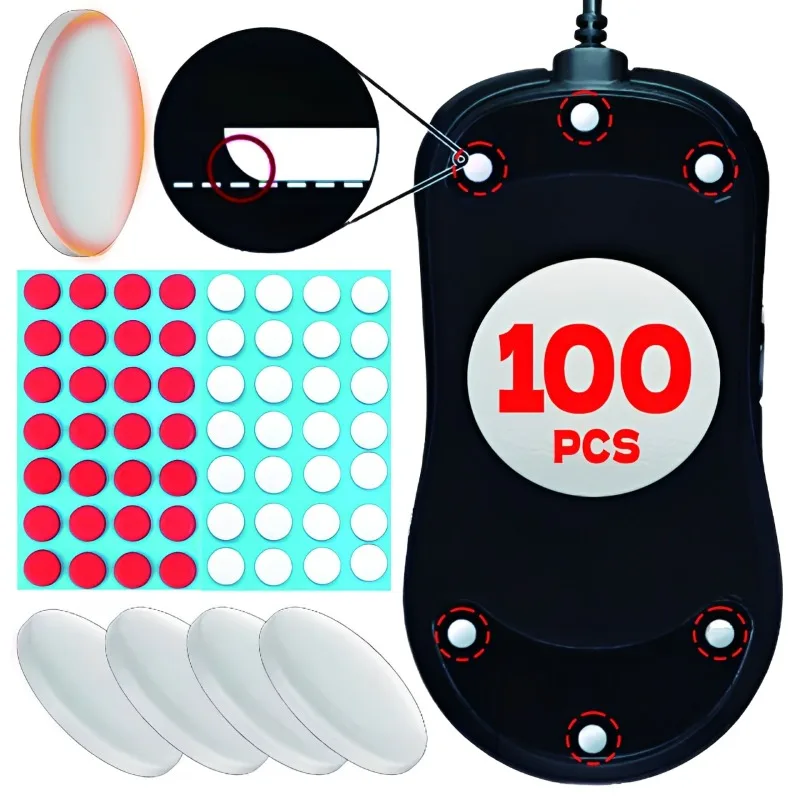 Small Round Dot Gaming Mouse Skates DIY Feet Sticker PTFE ICE Control Speed Version Wear Resistant Esports Mouse Feet Stickers