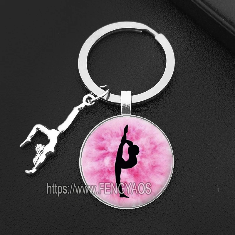 I Love Gymnastics Keychains for Women Gymnasts Key Holder for Keys Sport Keychains Gift for Fitness Enthusiasts