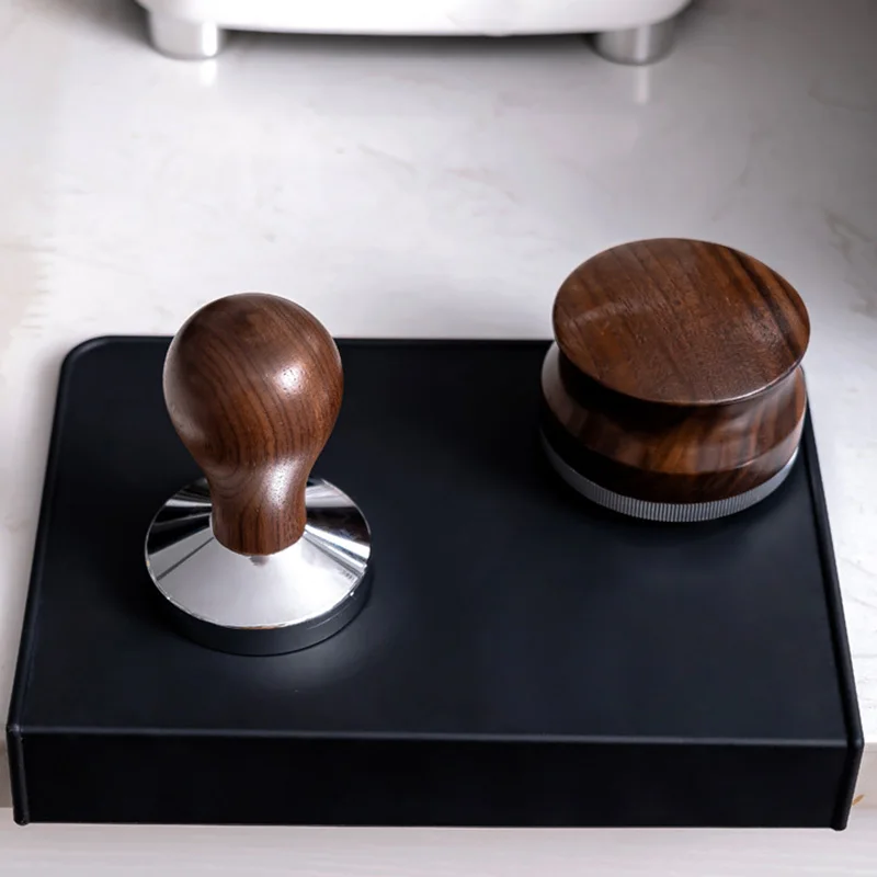Silikon Kaffee Tamper Matte Anti-skid Schwarz Kaffee Presse Pulver Pad Verdicken Ecke Rand Espresso Kaffee Tampers Matte für home Cafe