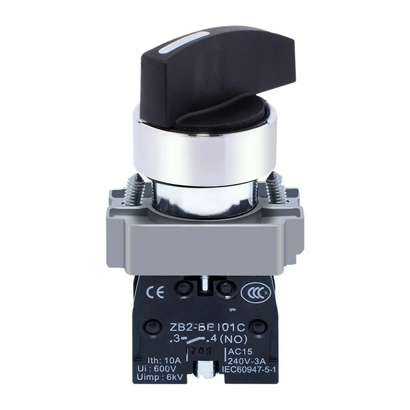 مفتاح محدد المقبض الطويل من شنايدر، xb2bj21c اثنين من التروس وثلاثة زر القفل الذاتي، zb2-be101c إعادة الضبط الذاتي #1