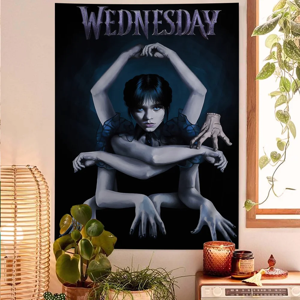 W-Wednesday Movie Printed Large Wall Tapestry Art Science Fiction Room Home Decor Decor Blanket