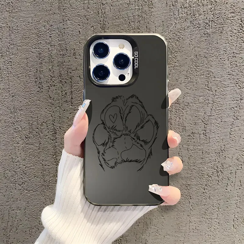 Cute Dog Paw Print Aesthetics Phone Case for Xiaomi Redmi Note 14 13 12 Pro Plus 5G 12S 11S 11 Redmi 13C 14C Shockproof Cover