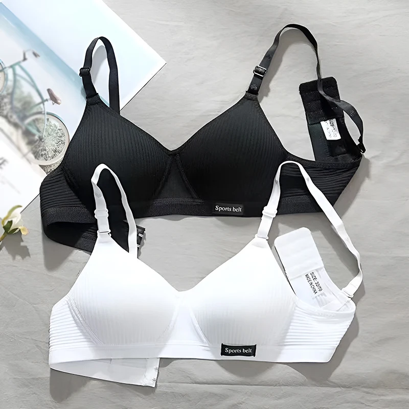 Cotton Seamless Bra Comfortable Skin-Friendly Bra Girls Bra Without Steel Ring Gather Adjustable Shoulder Strap Bras