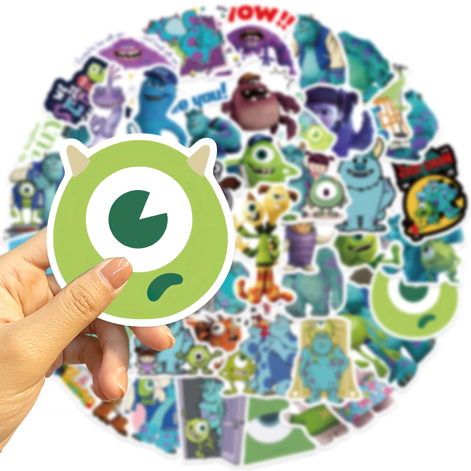 50PCS Disney Monster Inc Stickers Waterproof DIY Notebook Phone Skateboard Laptop Helmet Car Sticker Gifts Cartoon Decals Toys