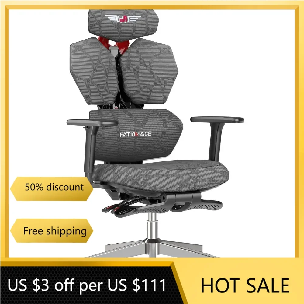 

Ergonomic Gaming Chair with Footrest Big and Tall Game Chair ,27.56"D x 27.56"W x 47.24"H, Reclining Gamer Chair